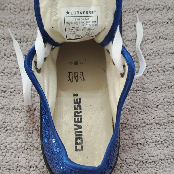 Converse Blue Sequin Sneakers - Picture 4 of 5